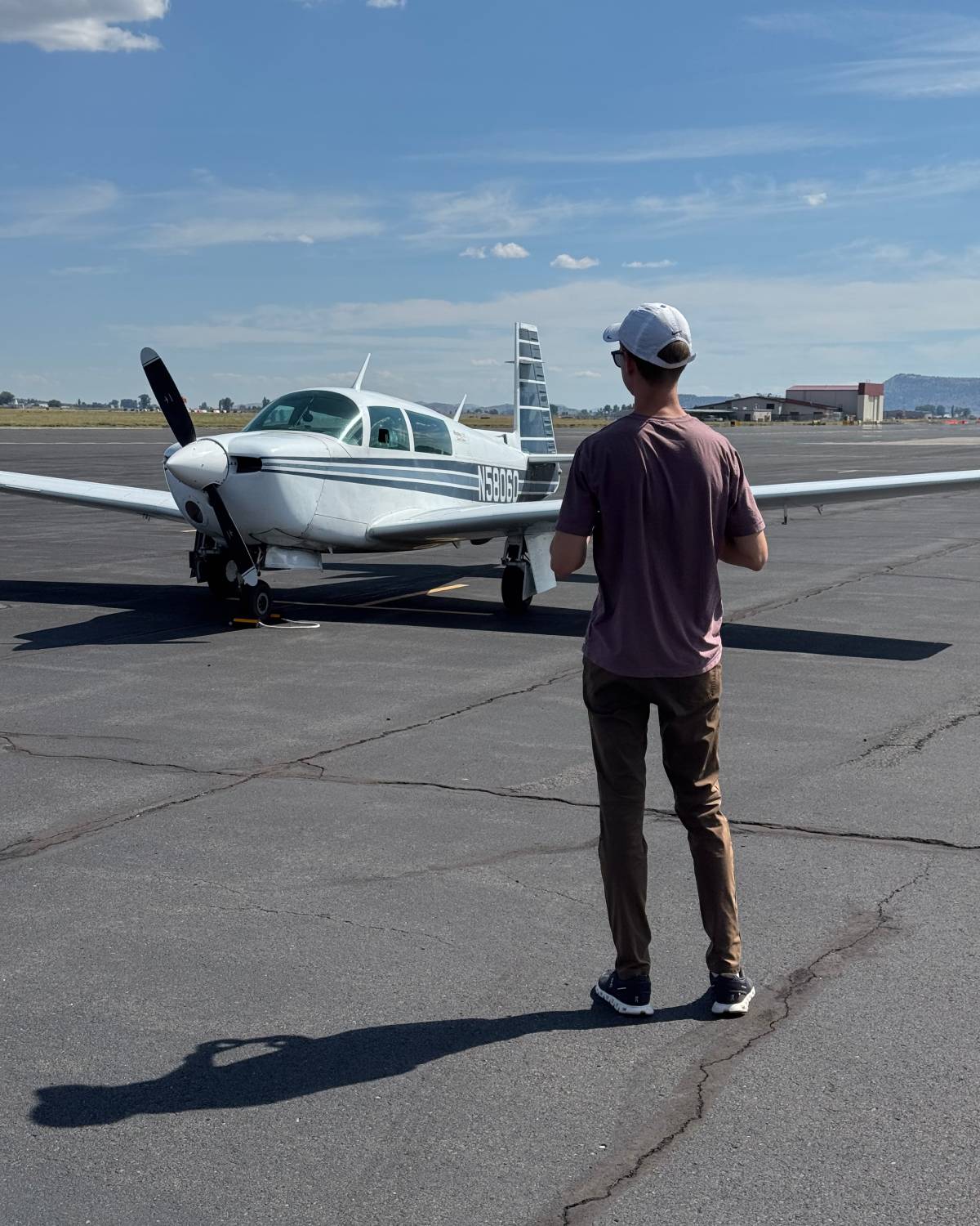 Owner looking over an aircraft on the ramp